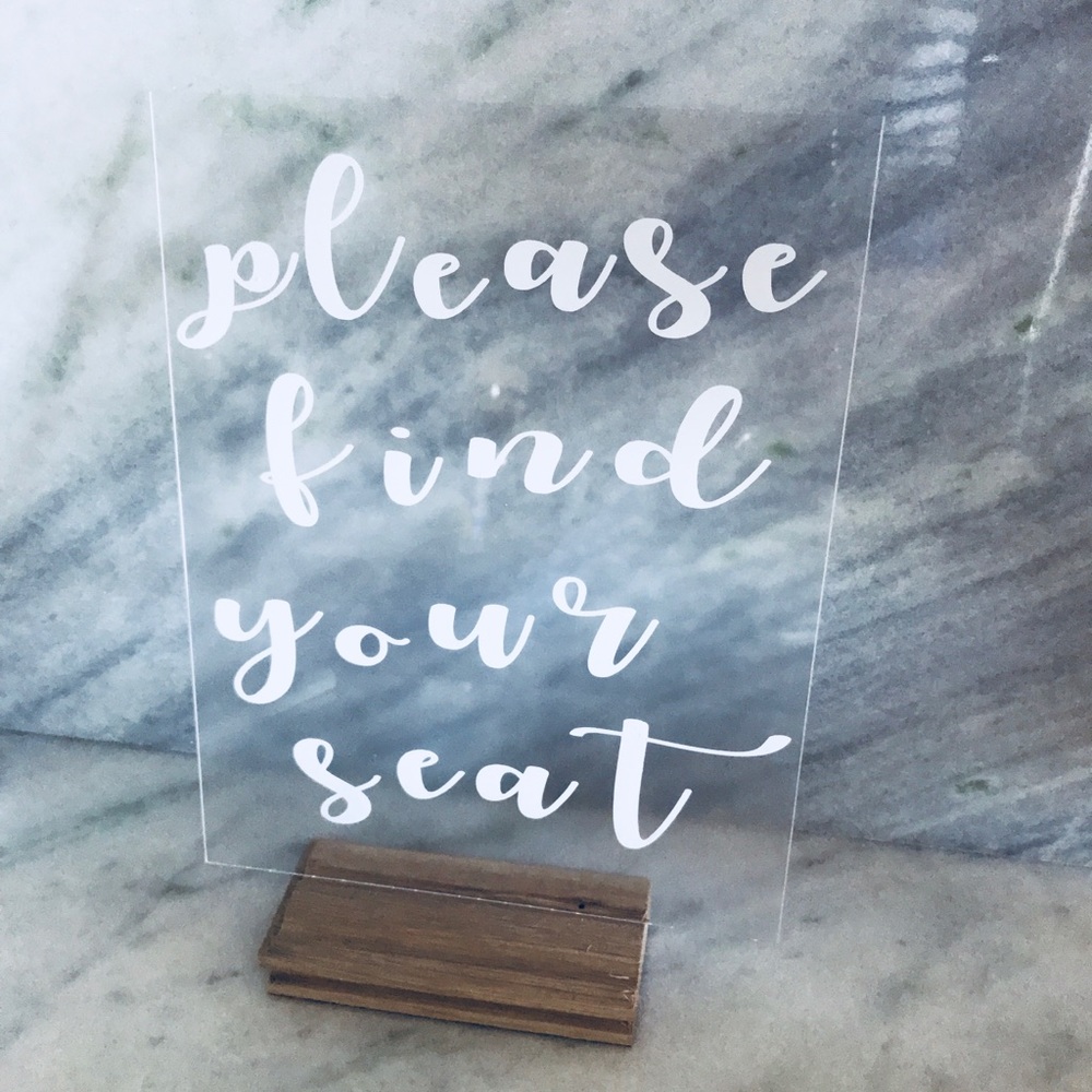 Wedding Please Find Your Seat Sign